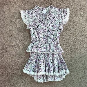 Misa Los Angeles Purple Floral Kids Dress